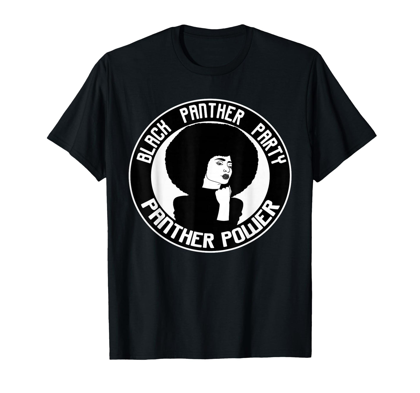 Black History Panther Party Logo Afro Hair T-Shirt