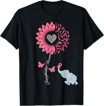 Breastfeeding Week Awareness Sunflower Butterfly Elephant T-Shirt