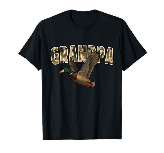 Camouflage Vintage Mallard Duck Retro Camo Hunting Grandpa T-Shirt