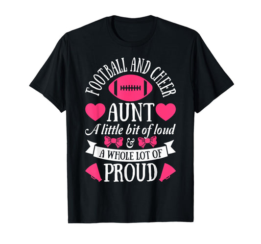 Football and Cheer Aunt Game Day Funny Gifts T-Shirt