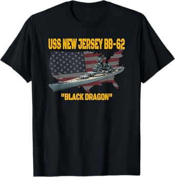WW2 Warship & Vietnam War USS New Jersey BB-62 Battleship T-Shirt