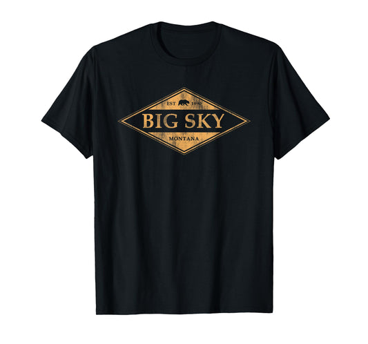 Vintage Big Sky Montana Souvenir Mountain Retro Mens Womens T-Shirt