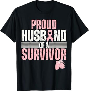 Proud Husband Of Survivor Breast Cancer Survivor Awareness T-Shirt