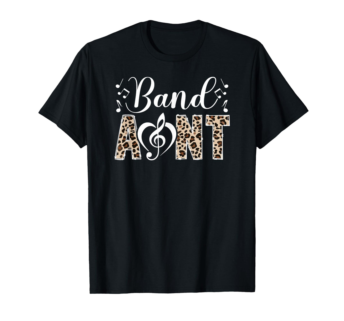 Marching Band Aunt Leopard Marching Band Auntie T-Shirt