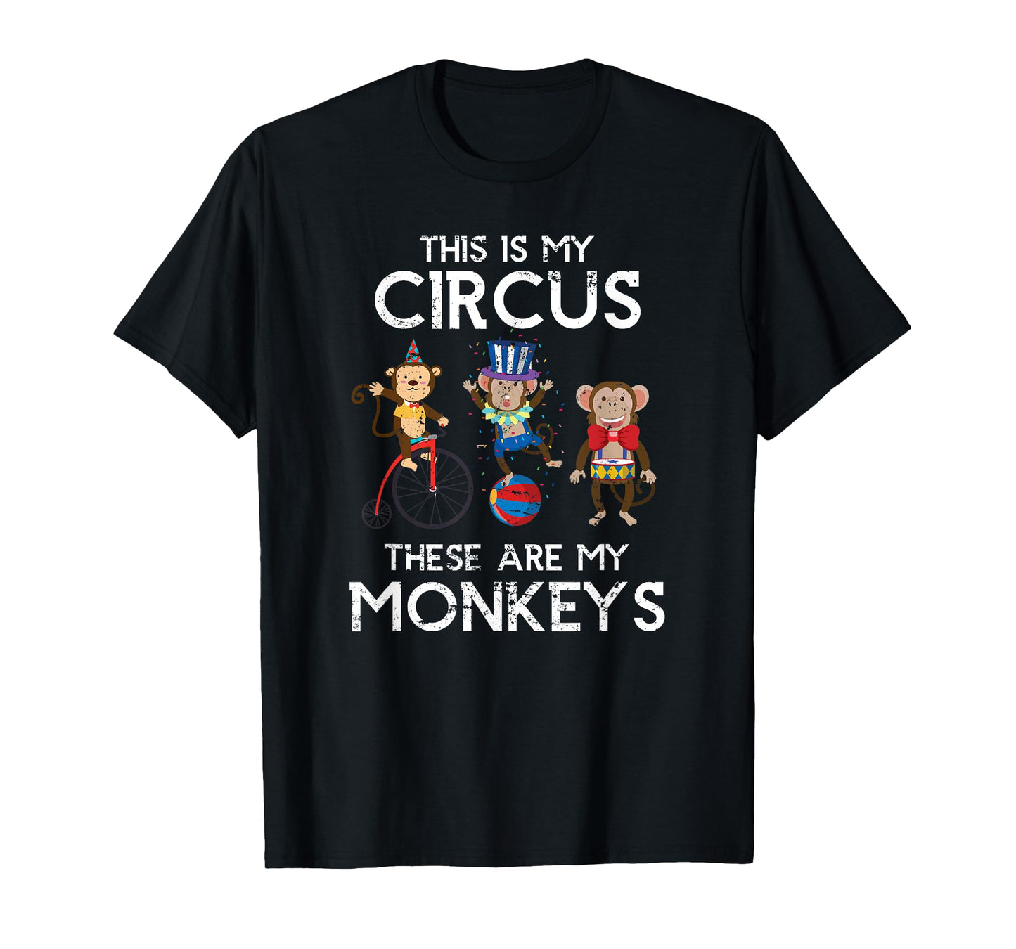 Zoo Keeper Animal Jungle Gift Monkey T-Shirt - Black - Small - Unisex-Adults - Short Sleeve - Cotton 60% Polyester 40%