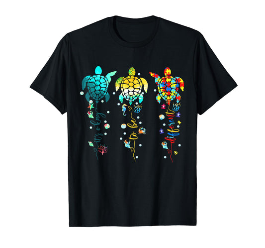 Autism Awareness Its Ok To Be Different Sea Turtle Earth Day T-Shirt