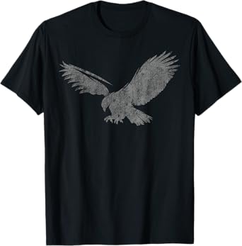 Beautiful Eagle American bird silhouette flying vintage USA T-Shirt