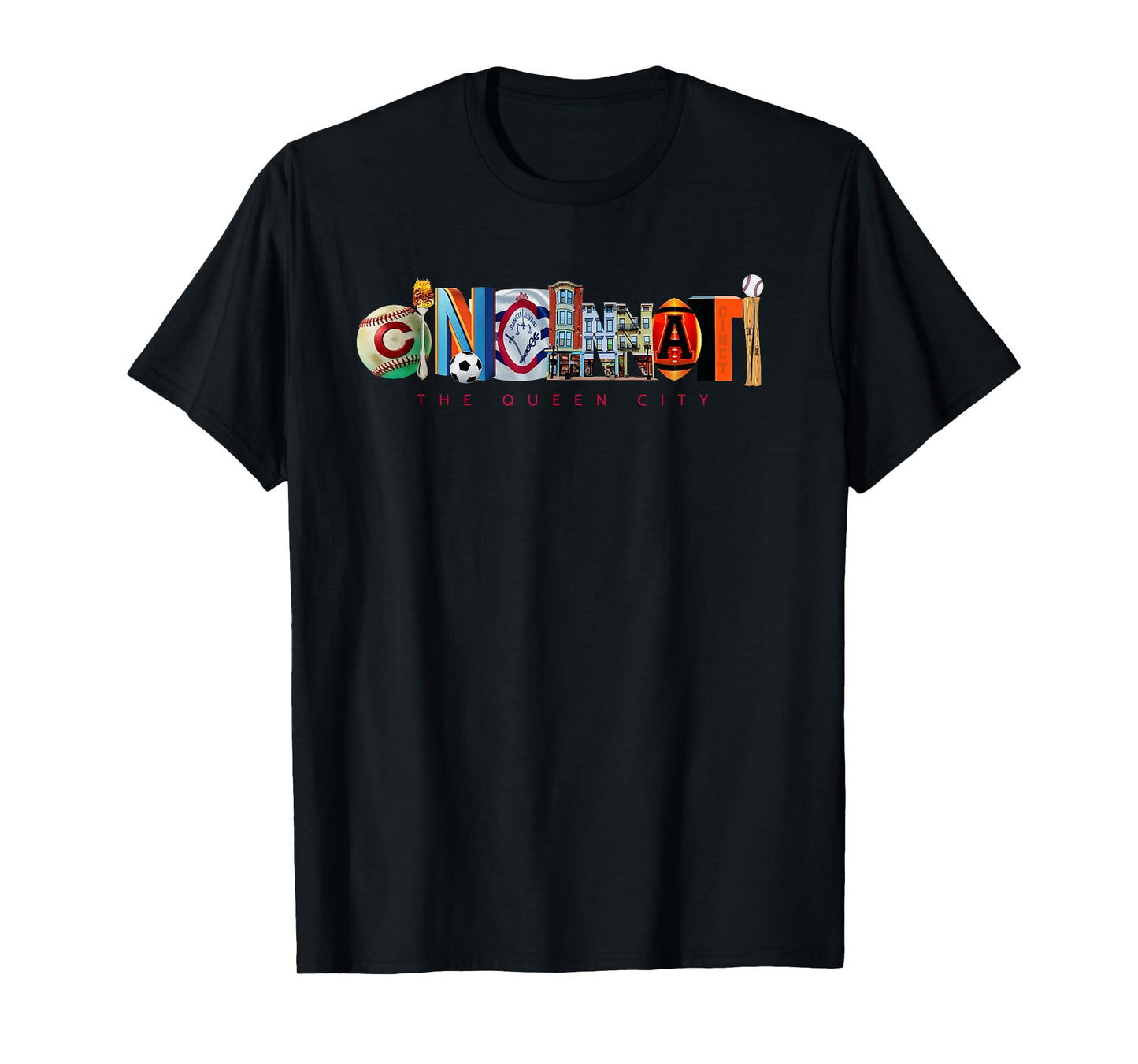 The Queen City Love A Cincinnati Team Fan Architecture Food T-Shirt