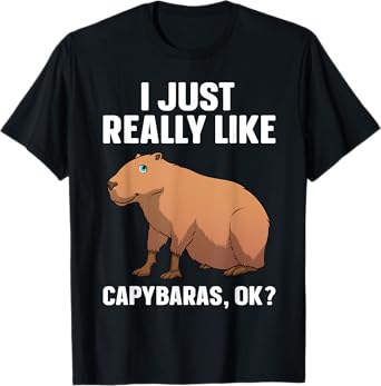 Cool Capybara Art For Men Women Kids Rodent Animal Capybara T-Shirt