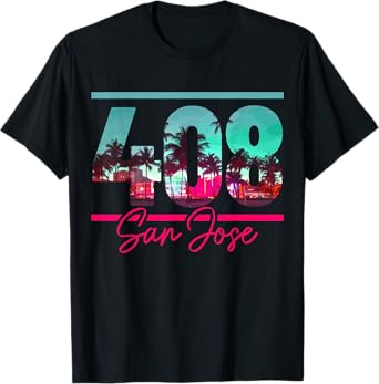 San Jose California Area Code 408 Vintage Retro T-Shirt