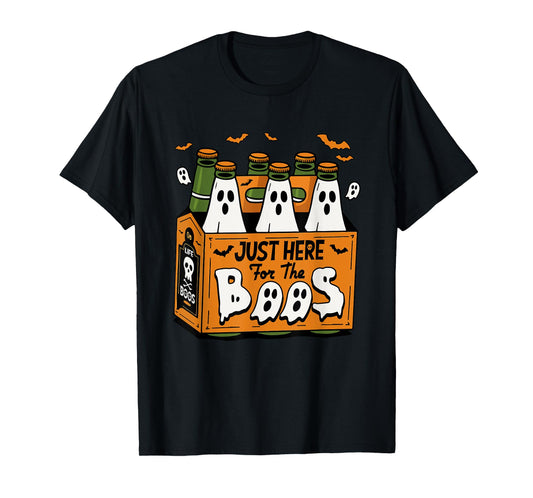 Here For Boos Halloween Beer Bottles Cosplay Boo Ghosts T-Shirt