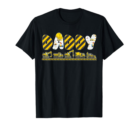 Mom Dad Construction Birthday Daddy Excavator Digger Tractor T-Shirt