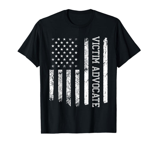 Victim Advocate American Flag Nurse Nursing Women Men T-Shirt