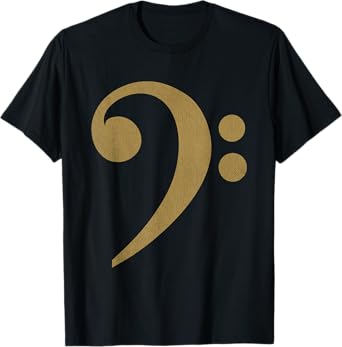 Vintage Bass Clef Design Clothing Bass Guitar T-Shirt