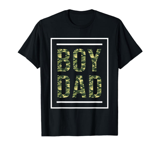 Mens Boy Dad Camo Color Shirt For Father Of Boy Cute Dad Shirt T-Shirt