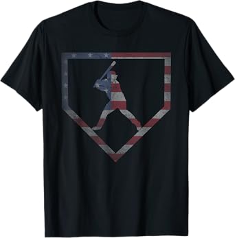 Vintage American flag Baseball USA T-Shirt