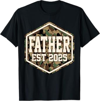 CAMO Father Est 2025 Father's Day New Father Baby T-Shirt
