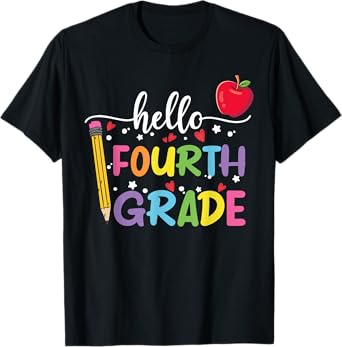 Hello Fourth Grade Team 4th Grade Back to School Teacher Kid T-Shirt