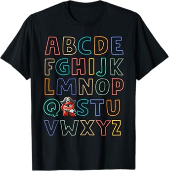 Funny Pirate Day Abc's Alphabet R Bandana Eyepatch Halloween T-Shirt