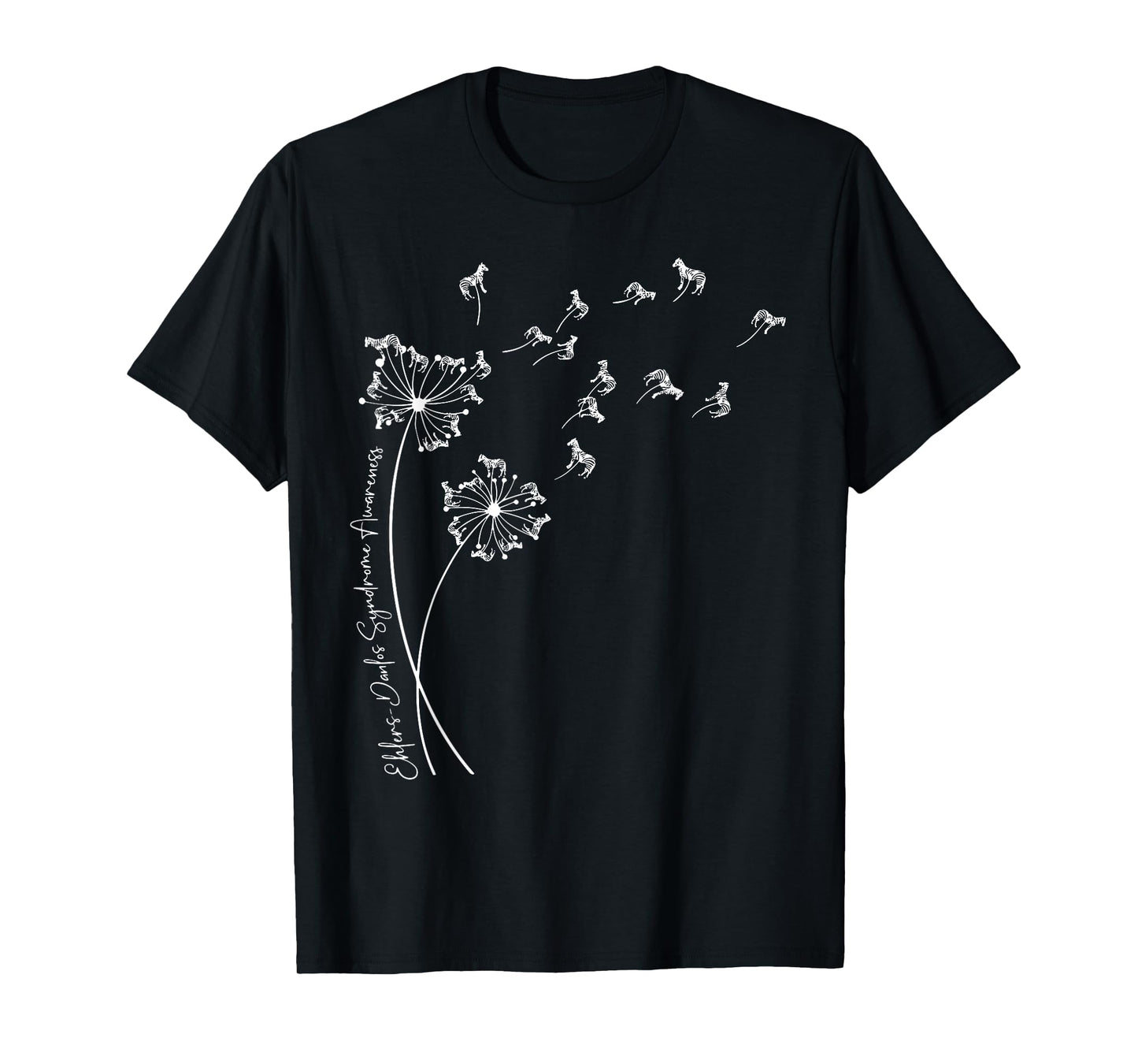 Ehlers Danlos Syndrome Zebra Dandelion EDS Awareness Support T-Shirt