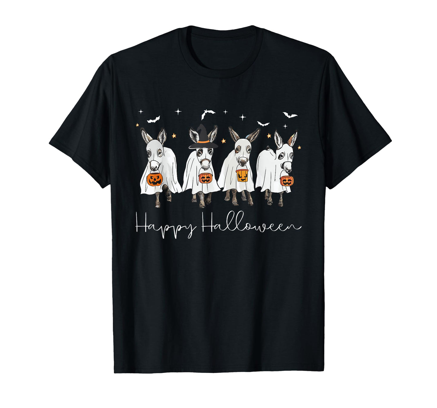 Happy Halloween Donkey Ghost Spooky Season Donkey Lover T-Shirt