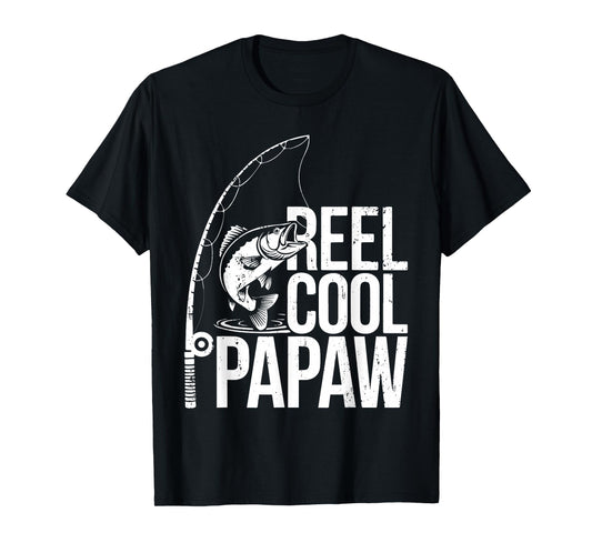 Reel Cool Papaw Shirt Men Papa Fisherman Fathers Day T-Shirt