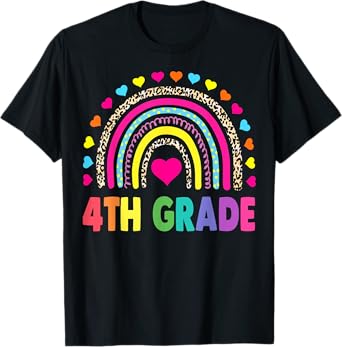 Fourth Grade Rainbow Girls Boys Teacher Team 4th Grade Squad T-Shirt