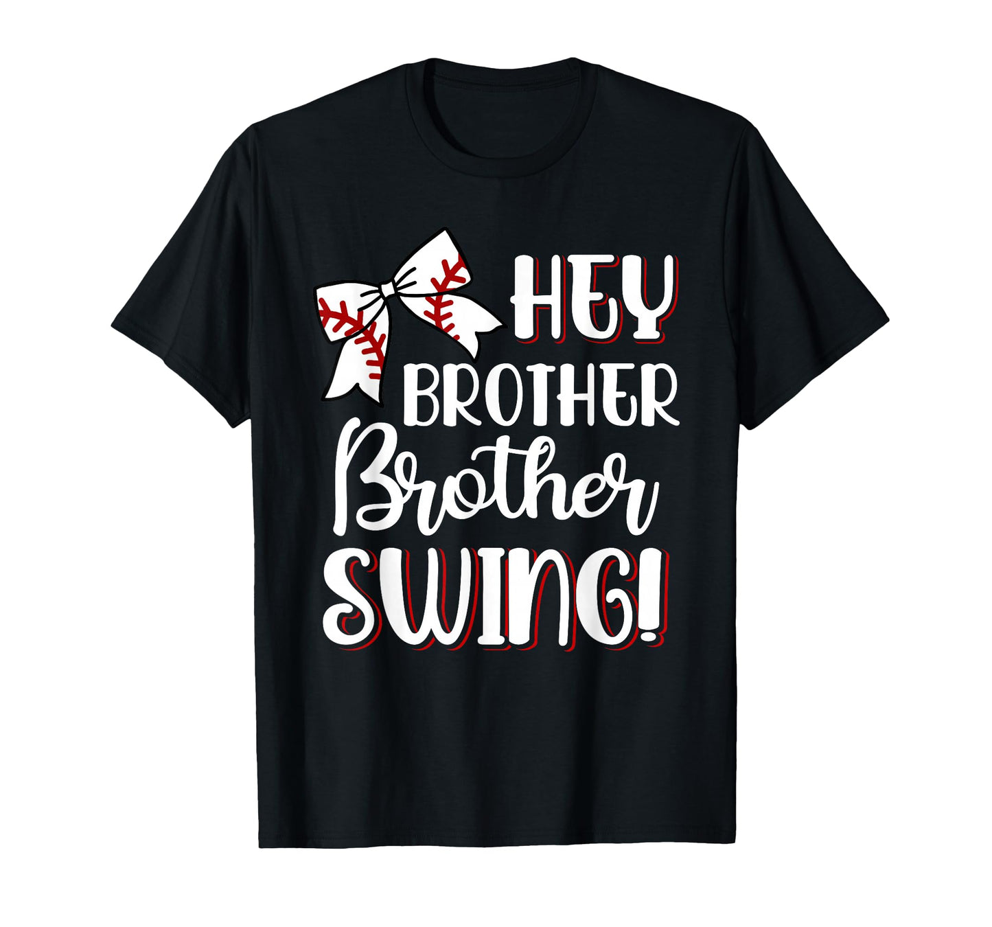 Funny Baseball Sister Hey Brother Brother Swing Baseball Kid T-Shirt