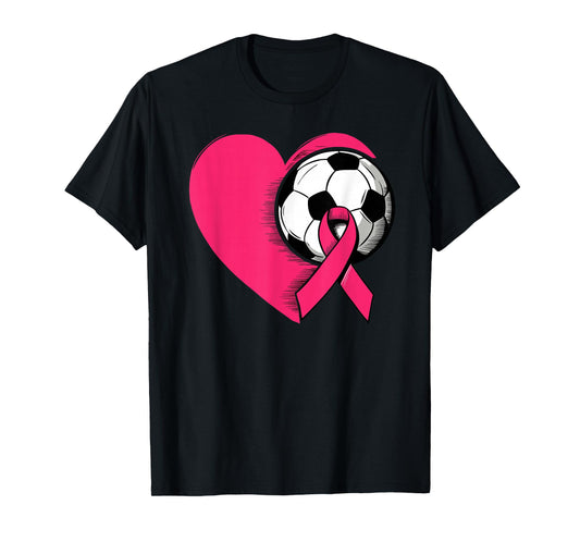Breast Cancer Awareness Soccer Pink Ribbon Women Men Kids T-Shirt