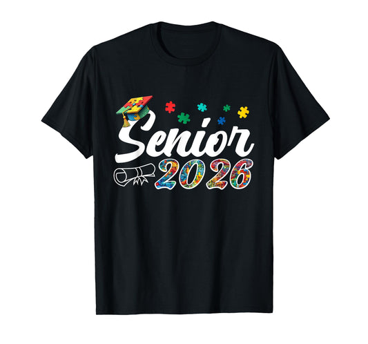 Autism Graduation Senior 2026 Puzzle Autistic Boys Girls T-Shirt