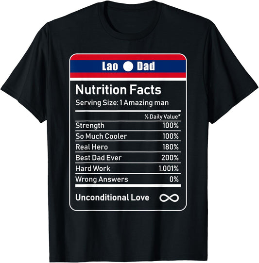 Lao Dad Nutrition Facts Father's Day T-Shirt