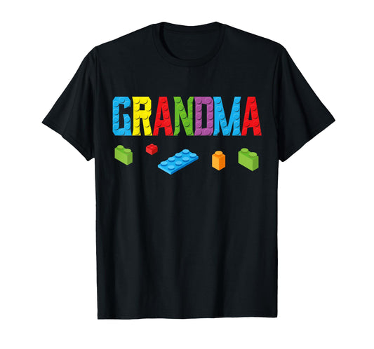 Grandma Master Builder Building Bricks Blocks Family Set T-Shirt