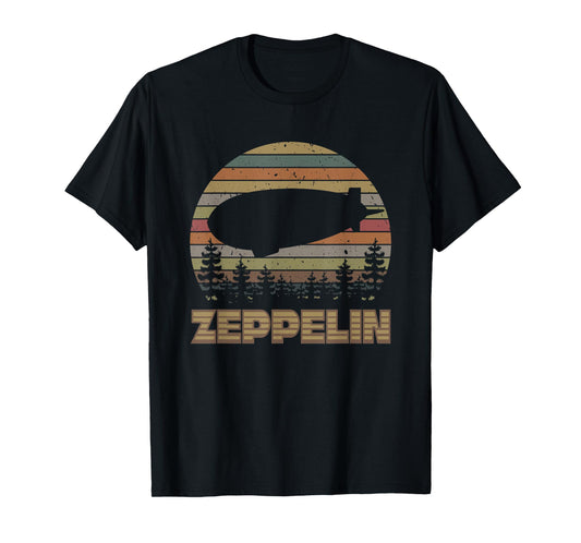 Vintage Zeppelin Funny Sunset Airship Pilot Dirigible Lovers T-Shirt
