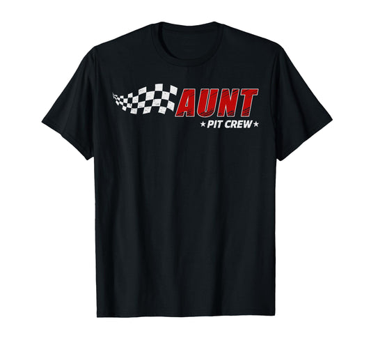 Aunt Pit Crew Race Car Birthday Family Matching Pit Crew T-Shirt