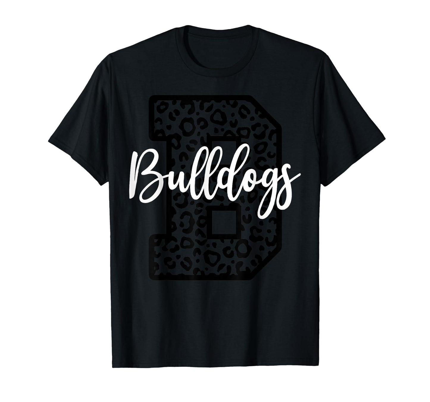 Bulldogs School Spirit Mascot Leopard Cheer Fan Game Day T-Shirt