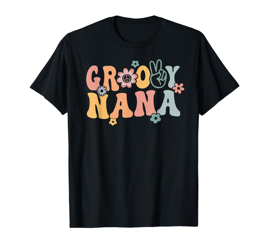 Groovy Nana Retro Grandma Matching Family 1st Birthday Party T-Shirt