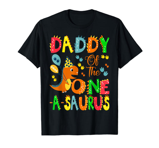 Daddy of The One-A-Saurus 1St Birthday Boy Dinosaur T-Shirt