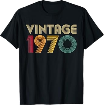 55th Birthday Gift For Women Men 1970 55 Years Old Retro T-Shirt