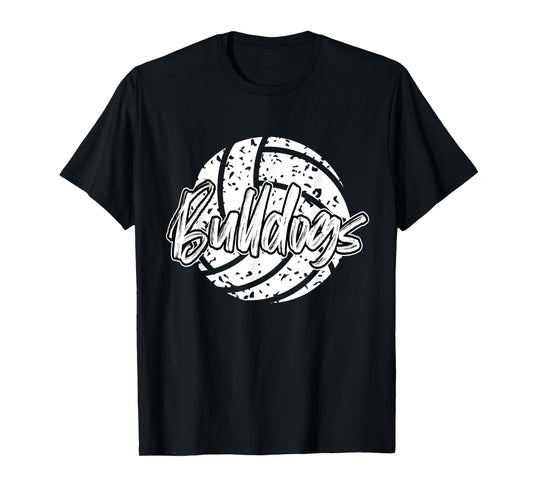 Bulldogs Volleyball School Sports Fan Team Spirit T-Shirt