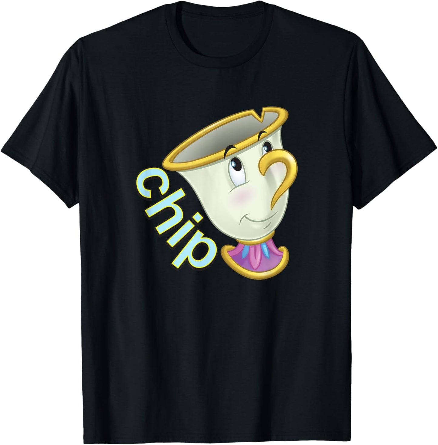 Disney Beauty and the Beast Chip Side Profile Big Face T-Shirt