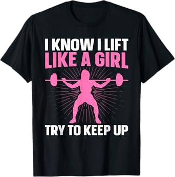 Powerlifting Art For Women Girls Weightlifting Power Lifting T-Shirt