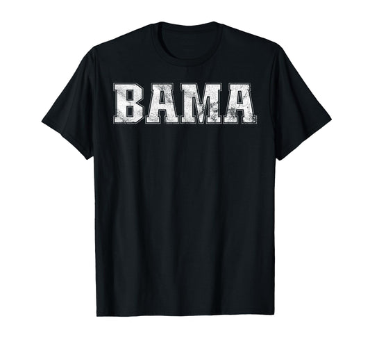 Alabama - Bama White AL State Graphic Vintage Sports Lover T-Shirt