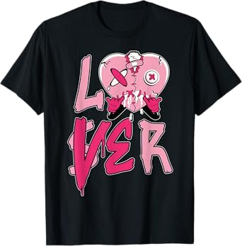 Pink Loser Lover Pink Drip Heart Matching Tee for Men Women T-Shirt