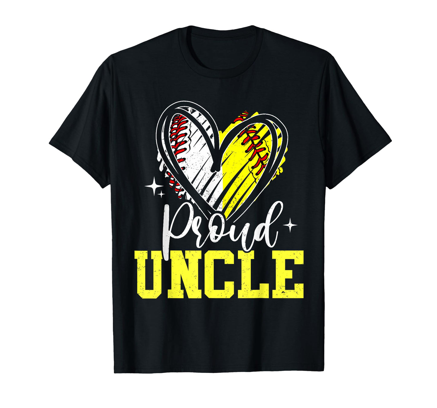 Proud Uncle Baseball Softball Heart T-Shirt