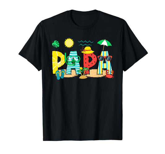 Papa Summer Vacation Beach Family Trip Matching T-Shirt