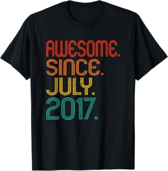 Awesome Since July 2017 Anniversary Birthday 2017 Vintage T-Shirt