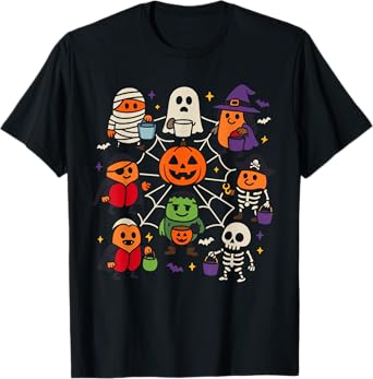 Vintage Spooky Season Meal Bucket Happy Halloween T-Shirt