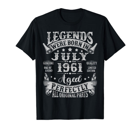 Legends Were Born in July 1961 Vintage 64th Birthday Men Dad T-Shirt