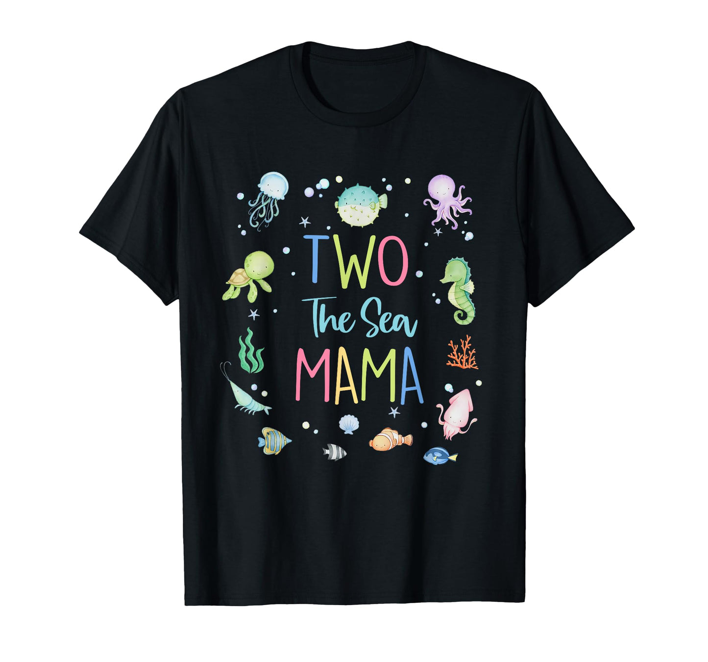 Two The Sea Mama 2nd Birthday Girl Matching Family Party T-Shirt