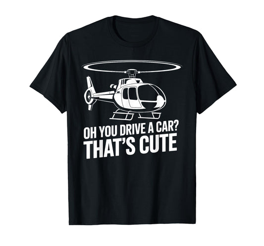 Helicopter Art for Men Women Flight School Helicopter Pilot T-Shirt